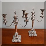 S85. Pair of Birks Regency 3-light silverplated candleabras. - $150 